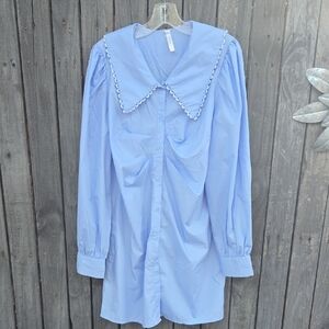 Moonsea Sky Blue Dress with Classic Collar
